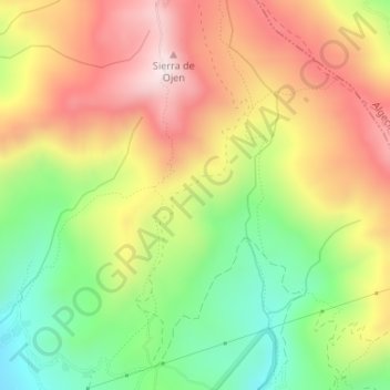 Mapa topográfico Ahumada, altitud, relieve