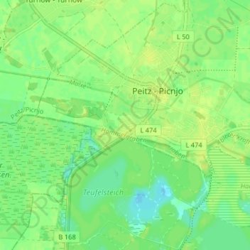 Mapa topográfico Ottendorf, altitud, relieve