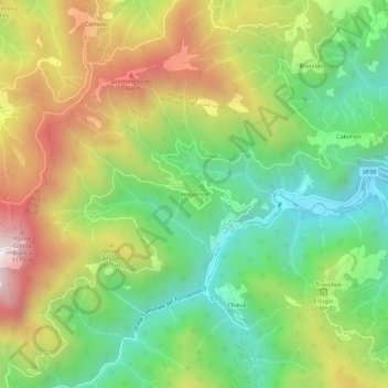 Mapa topográfico Vergemoli, altitud, relieve