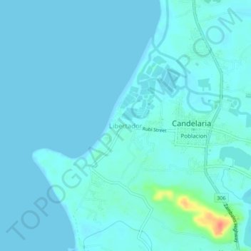 Mapa topográfico Libertador, altitud, relieve