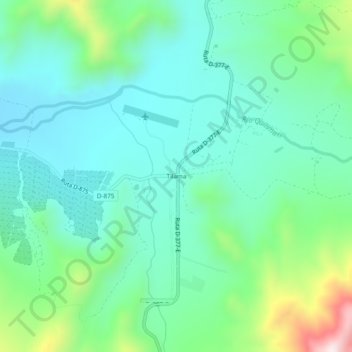 Mapa topográfico Tilama, altitud, relieve