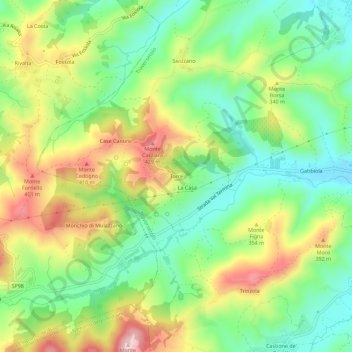 Mapa topográfico Torre, altitud, relieve