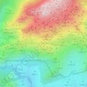 Mapa topográfico Collado de la Pedriza, altitud, relieve