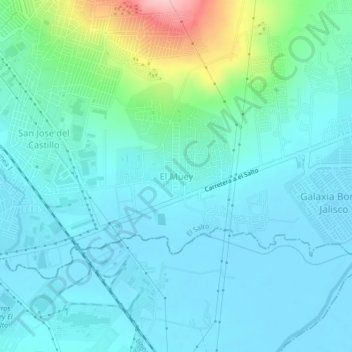 Mapa topográfico El Muey, altitud, relieve