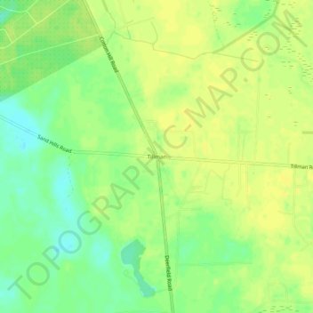 Mapa topográfico Tillman, altitud, relieve