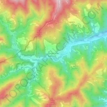 Mapa topográfico Palazzo Mucci, altitud, relieve