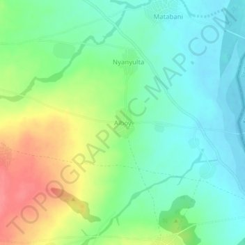 Mapa topográfico Alboy, altitud, relieve