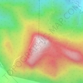 Mapa topográfico Loma Isabel de Torres, altitud, relieve