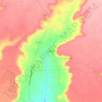Mapa topográfico El Tormillo, altitud, relieve