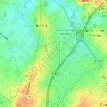 Mapa topográfico Les Chats Huants, altitud, relieve