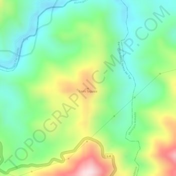 Mapa topográfico Cerro Taguaza, altitud, relieve