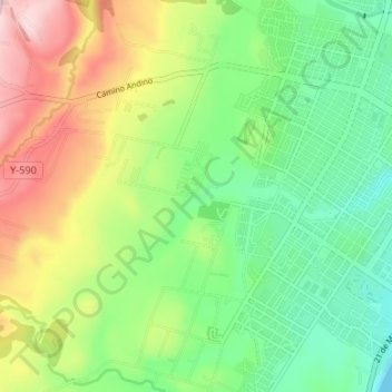 Mapa topográfico Monte Verde, altitud, relieve