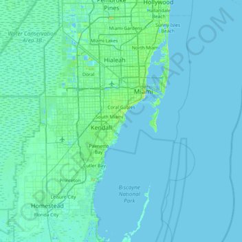 Mapa topográfico Isla Dorada, altitud, relieve