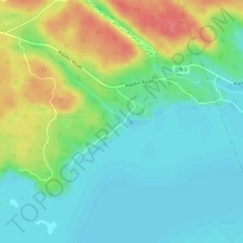 Mapa topográfico Tomelin Bluffs, altitud, relieve
