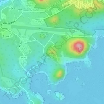 Mapa topográfico Morro Boa Vista, altitud, relieve