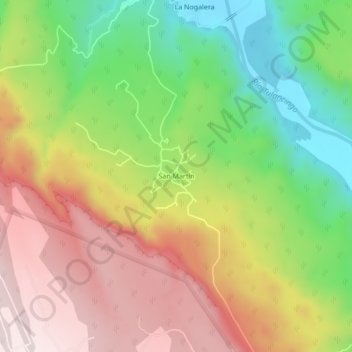 Mapa topográfico San Martín, altitud, relieve