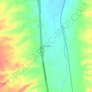 Mapa topográfico Agua Linda, altitud, relieve