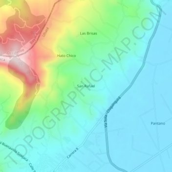 Mapa topográfico San Rafael, altitud, relieve