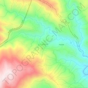 Mapa topográfico Gondiães, altitud, relieve