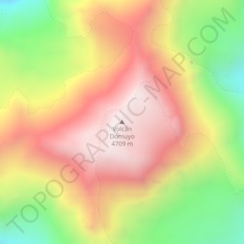 Mapa topográfico Volcán Domuyo, altitud, relieve