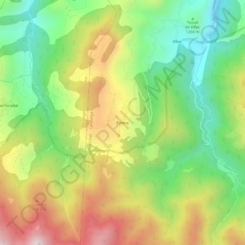 Mapa topográfico Estana, altitud, relieve