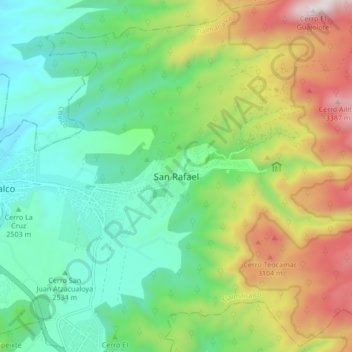 Mapa topográfico San Rafael, altitud, relieve