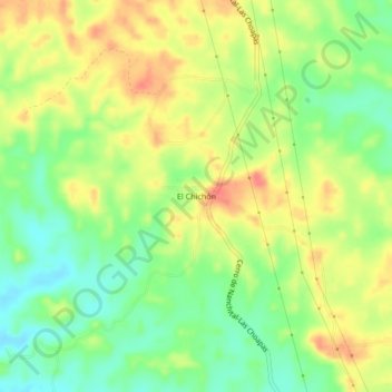 Mapa topográfico El Chichón, altitud, relieve