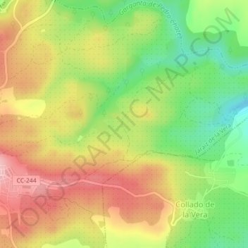Mapa topográfico Los Leales, altitud, relieve
