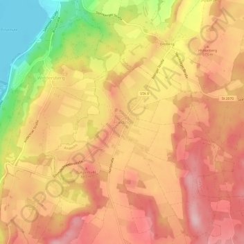 Mapa topográfico Frieding, altitud, relieve