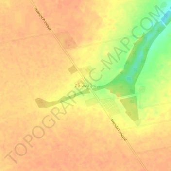 Mapa topográfico Caravágio, altitud, relieve