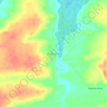 Mapa topográfico Itatuaba, altitud, relieve