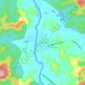 Mapa topográfico Creporizão, altitud, relieve