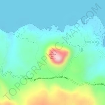 Mapa topográfico Cerro de Oro, altitud, relieve