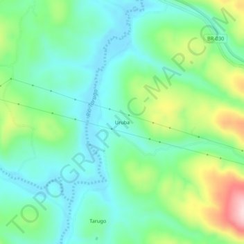 Mapa topográfico Uruba, altitud, relieve