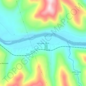 Mapa topográfico Linha João Abott, altitud, relieve