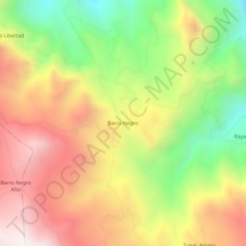 Mapa topográfico Barro Negro, altitud, relieve