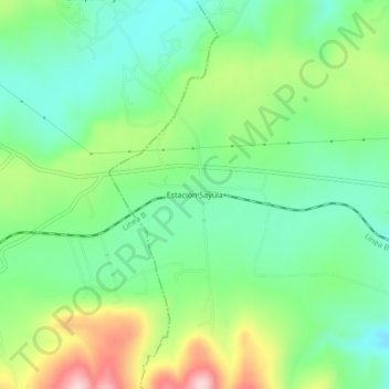 Mapa topográfico Estación Sayula, altitud, relieve