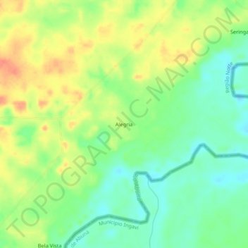 Mapa topográfico Alegria, altitud, relieve
