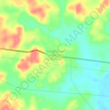 Mapa topográfico Tomás Aznar Barbachano (La Moza), altitud, relieve