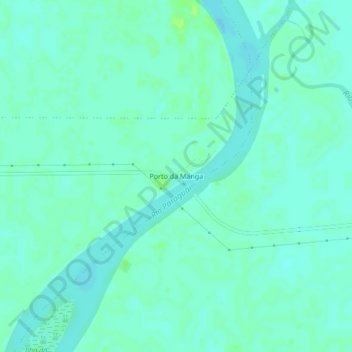 Mapa topográfico Porto da Manga, altitud, relieve