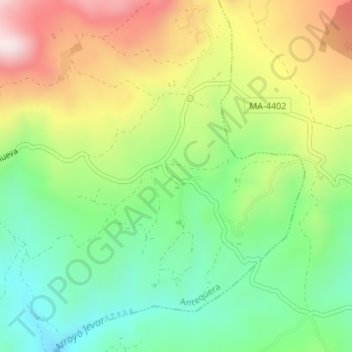 Mapa topográfico La Higuera, altitud, relieve