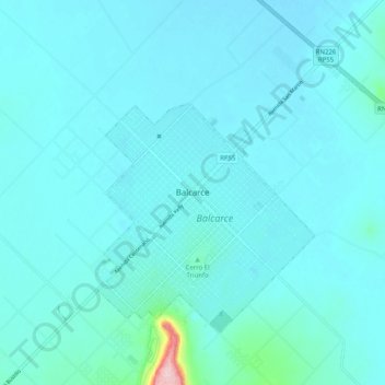 Mapa topográfico Balcarce, altitud, relieve