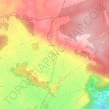 Mapa topográfico Cernégula, altitud, relieve