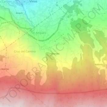 Mapa topográfico Cortelanado, altitud, relieve