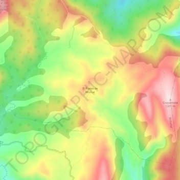 Mapa topográfico El Pueyo de Morcat, altitud, relieve