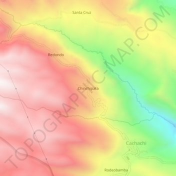 Mapa topográfico Chinchipata, altitud, relieve