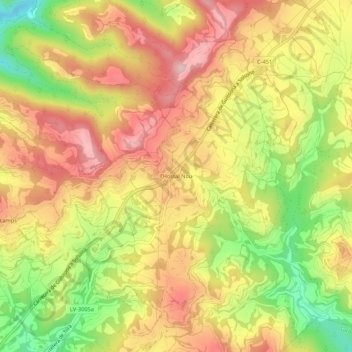 Mapa topográfico l'Hostal Nou, altitud, relieve