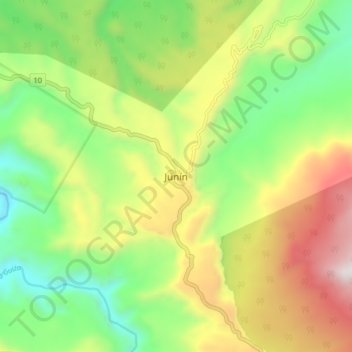 Mapa topográfico Junin, altitud, relieve
