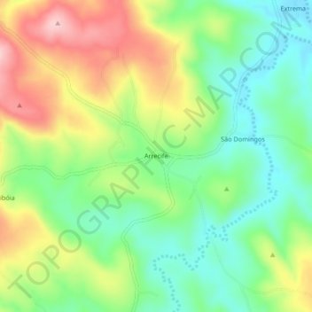 Mapa topográfico Arrecife, altitud, relieve