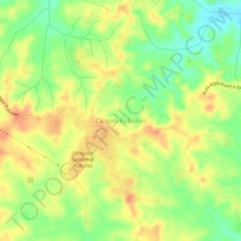 Mapa topográfico Campo Rubiales, altitud, relieve